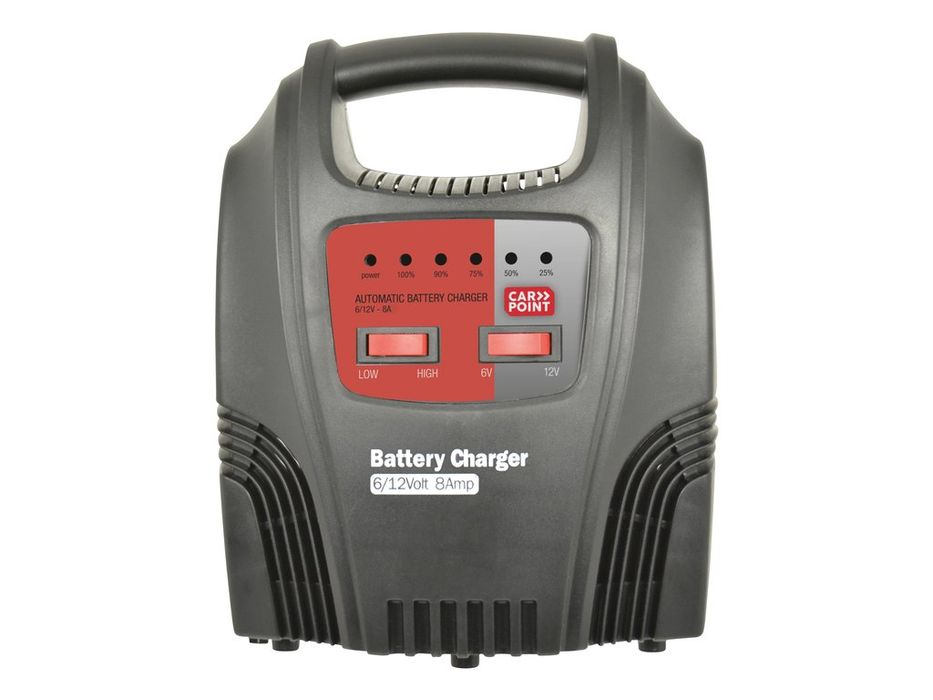 Incarcator acumulator auto Carpoint 6V/12V 2-8A redresor automat cu leduri de incarcare, pentru baterii plumb-acid 20-80Ah
