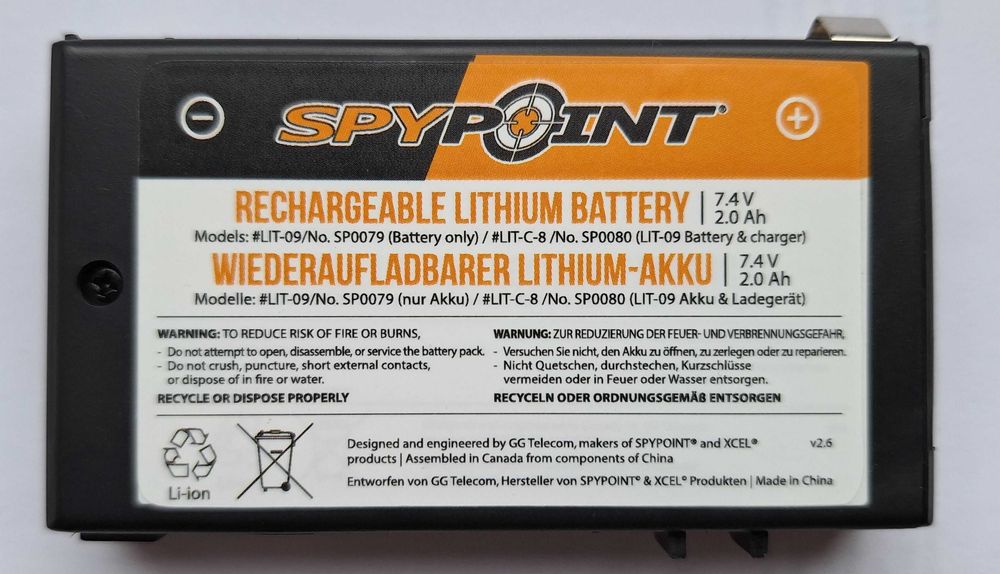 Baterie   LIT-C-8 , LIT-09 SPYPOINT 2000 mAh