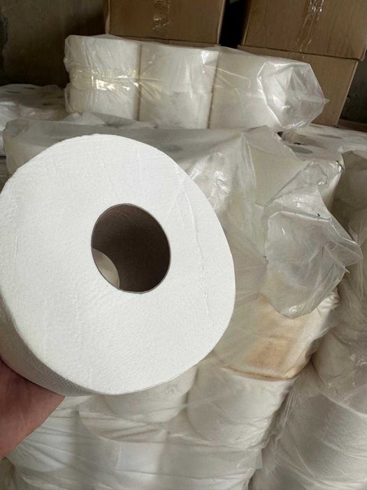 Туалетная бумага Jumbo 100м, белая, 100% целлюлоза Премиум качества