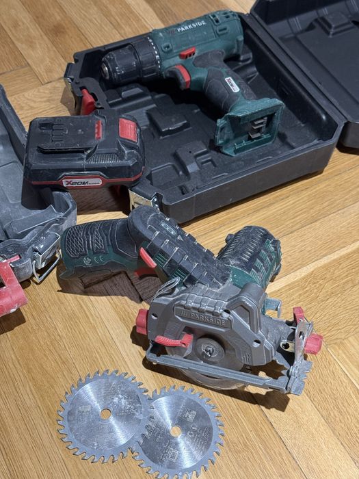 Pachet scule parkside filetanta impact/ bormasina / circular