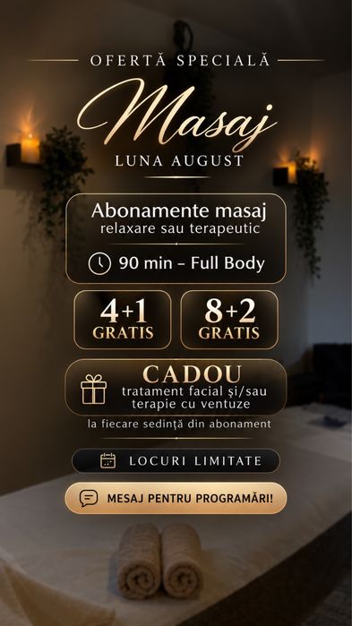 MASAJ terapeutic, relaxare, reflexoterapie, ventuze