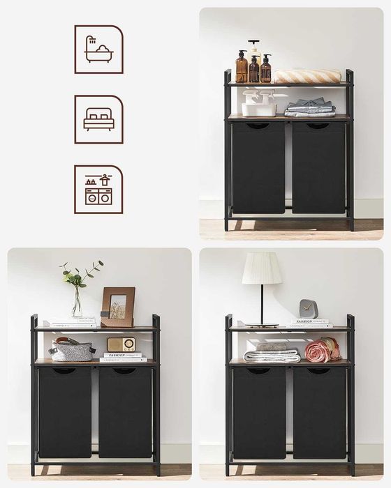 Cos de rufe , depozitare 2 compartimente, 2 saci detasabili