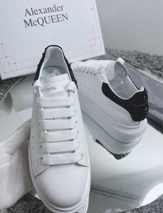 Adidasi Alexander Mcqueen Crystals pietre cristale negri albi