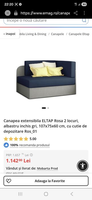 Oferta  pret mic nou!  canapea extensibila 1 persoana sau copil cu lad