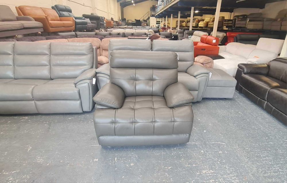 Сив кожен фотьойл La-z-boy