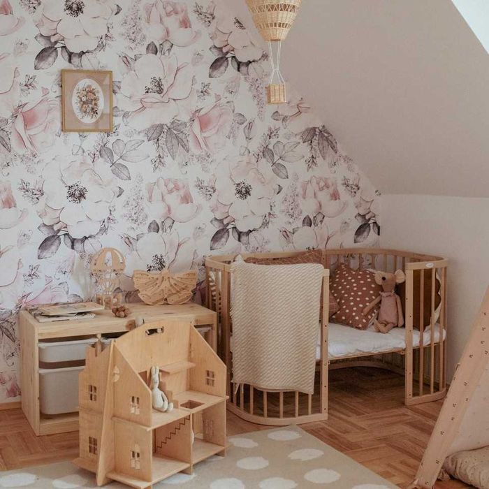 Мострена Натурална дървена кошара за бебе 7в1 Смарт, Детско Легло