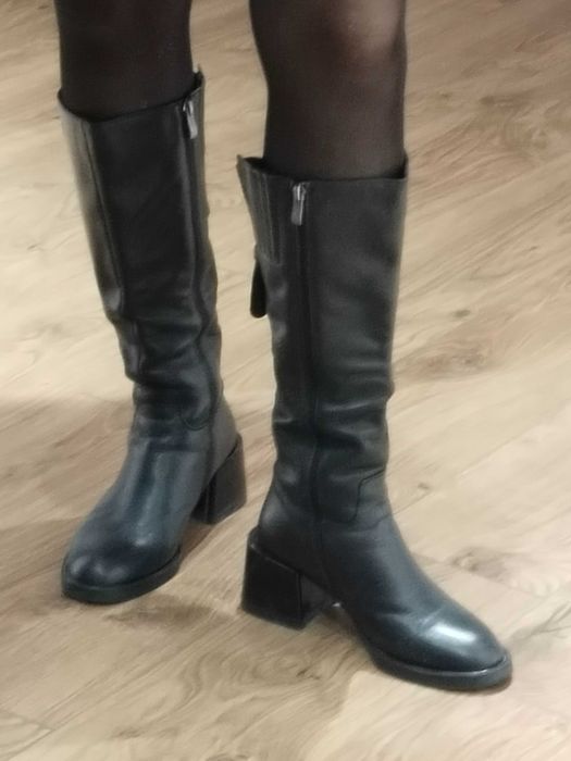 Сапоги кожаные с мехом