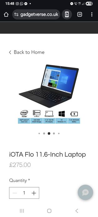 Laptop iOTA Flo / Intel Celeron N3350 1.10GHz 4GB RAM 64GB ROM