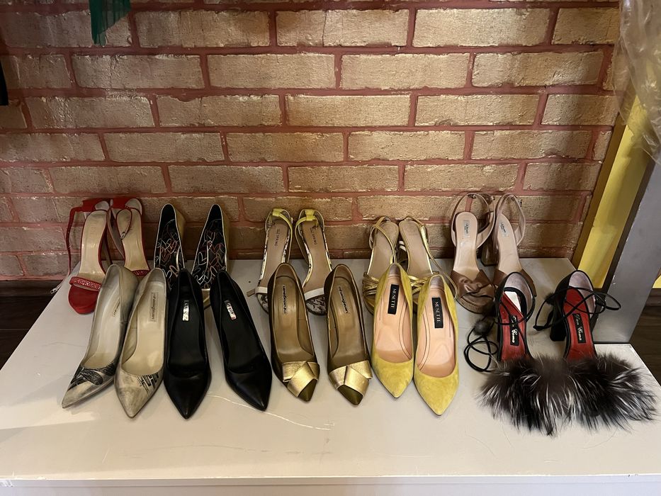 Sandale cu toc blana naturala Dan Coma