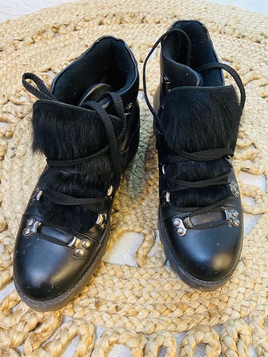 Ghete blanita neagra piele naturala