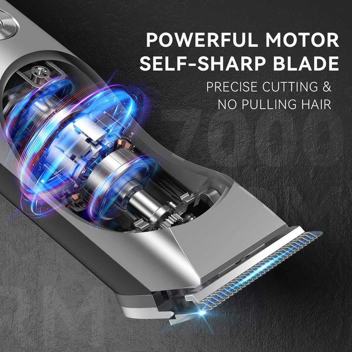 Тример unibono с дисплей, за коса , глава, мустаци със зарядна станция