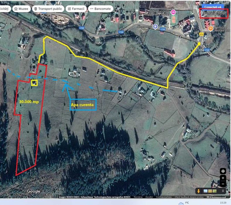 Teren intravilan Cosna