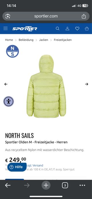 Geaca North Sails Noua Mărimea M