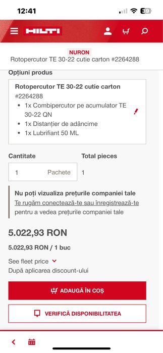 Rotopercutor Hilti TE 30-22 Nuron-Nou