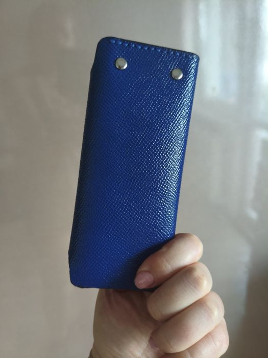 suport chei din piele naturală italiană Saffiano Punto handmade