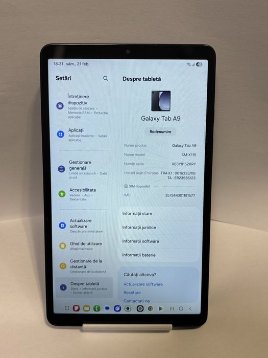 MDM vinde: Tableta Samsung Tab A9 LTE 64GB, Graphite.