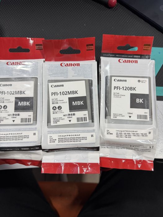 Cartuse canon pfi-102mbk/bk sigilate in termen