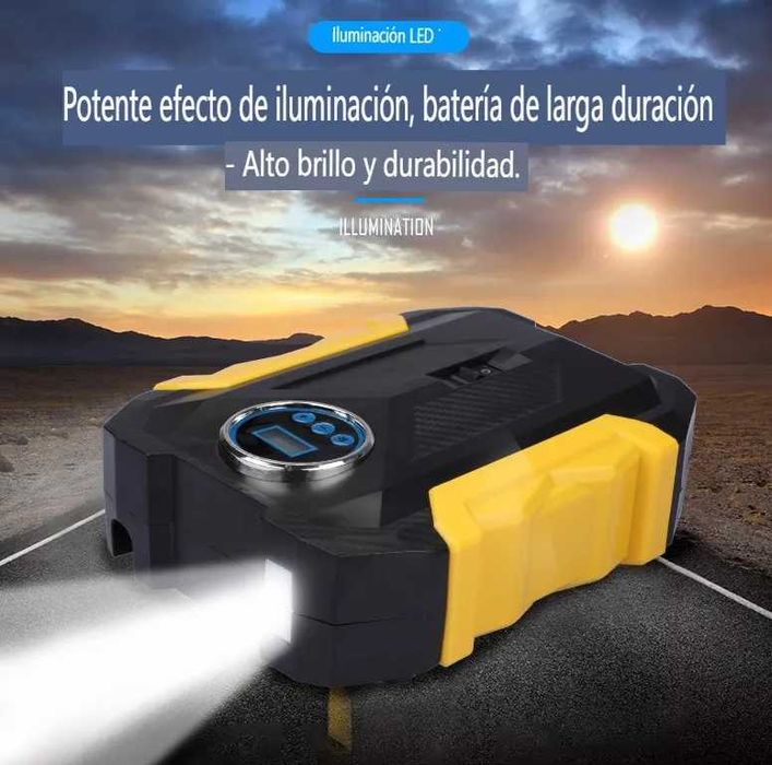 Автомобилен Компресор 12V с цифров дисплей и LED светлина 140W.