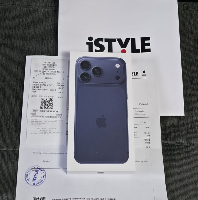 КАТО НОВ 256GB iPhone 17 Pro Max iStyle Гаранция 2028г. Blue | Син