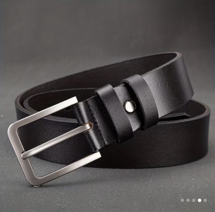 Мъжки спортно/ежедневен колан с изчистена катарама/Плътна естест. кожа