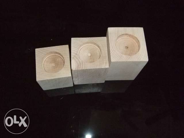 дървен свещник 5.5/5.5/6