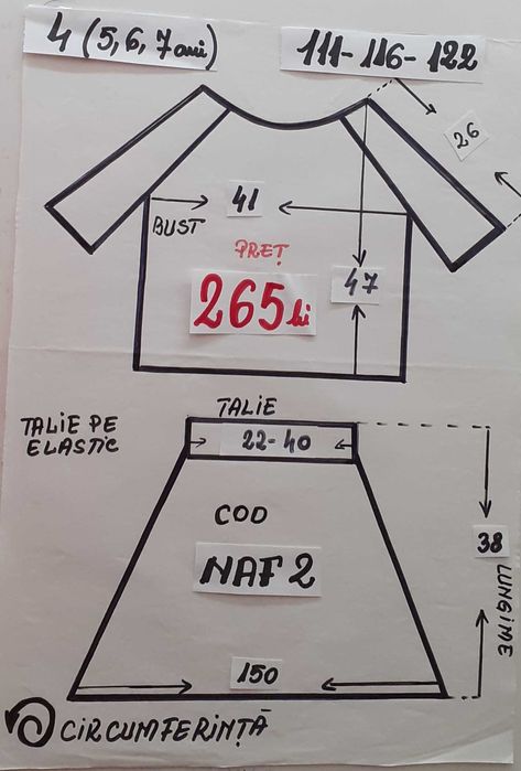 Costum popular pentru copii marimile 3 si 4 (4-5-6-7 ani) 265 lei