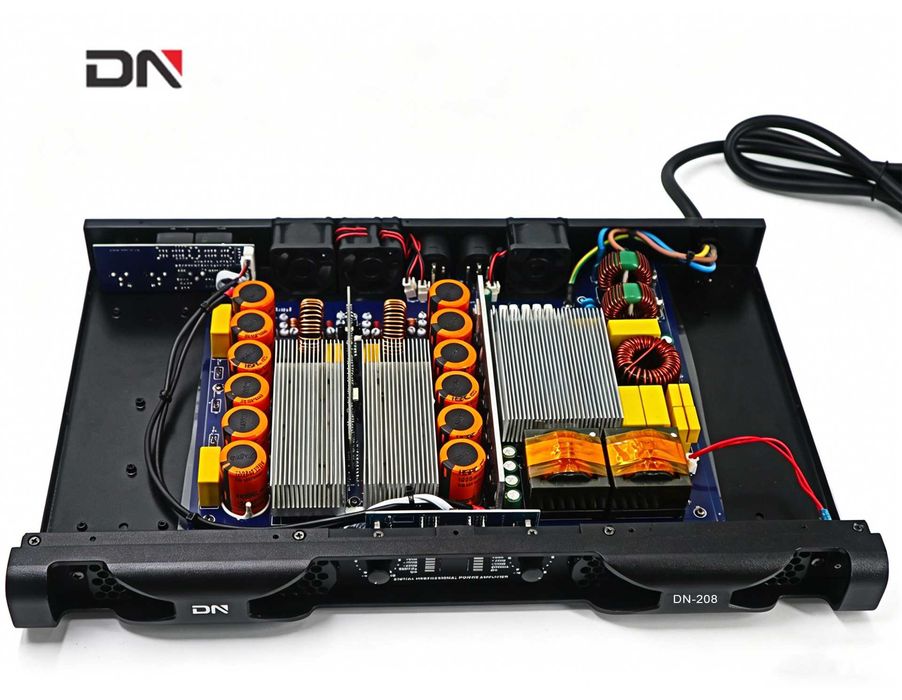 Profesional Amplificator Putere DN-208 (2 x 1200W 4 Ω, 2 x 800W 8 Ω) clasa D 1U - Nou