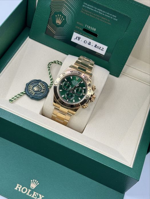 Ceas Rolex Daytona full gold & green dail