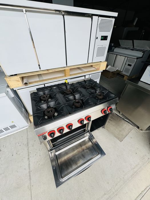 Професионална Фурна на газ с 6-ца газ котлони Angelo-Po