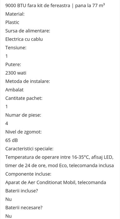 Climă portabilă Rowenta 3 în 1 , nouă