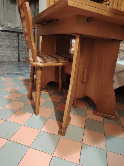 Masă rustica de bucătărie, extensibilă