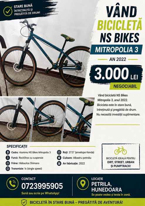 NS Bikes Mitropolia 3 – 2022 | Stare bună