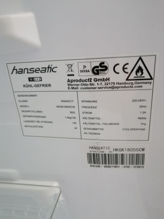 Combina frigorifica, HANSEATIC
