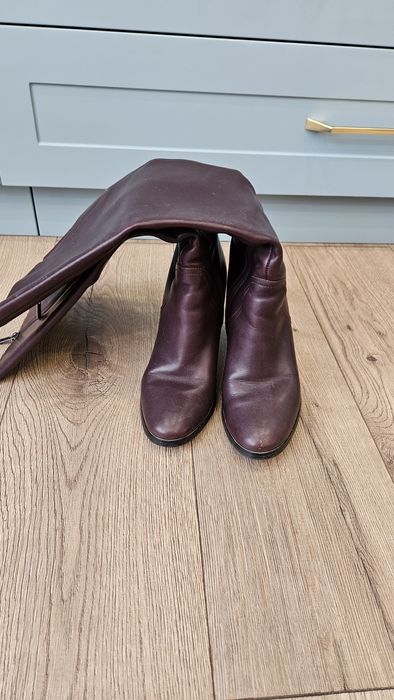 Кожаные, зимние сапоги