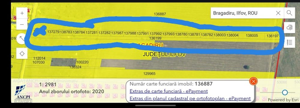Vând teren 10 562 m2 integral sau în 2 bucăți- minimum 5000 m2