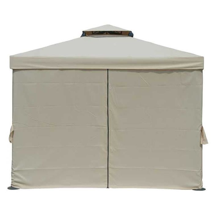 Pavilion/Foisor/Cort pentru gradina/terasa cu perdele si plasa 4×3 BEJ