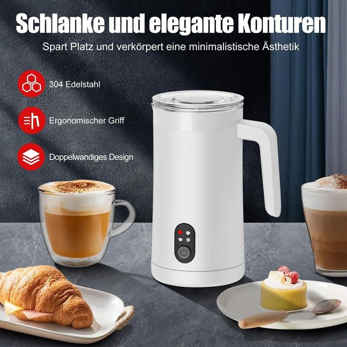 Spumator Electric Lapte 4 în 1 400ml Spumă Caldă și Rece