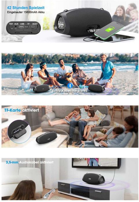 Bluetooth-динамик W-KING с супербасами