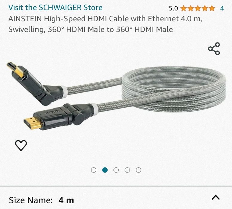 Cablu HDMi 4K UHD Ready high-speed cu Ethernet -360°-4m (noi sigilate)