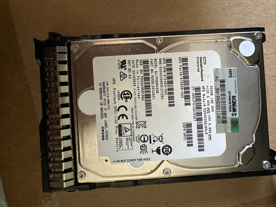 HDD HPE 300GB SAS 12G Enterprise 10K