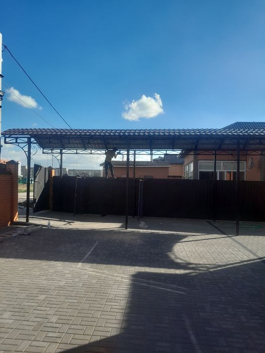 Навесы казырки откатные ворота