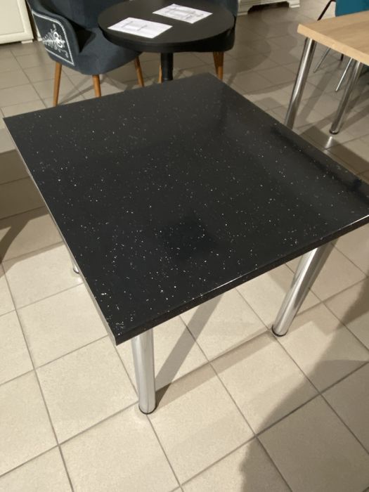 Masa de bucatarie - picioare metal crom - 90 x 80 cm