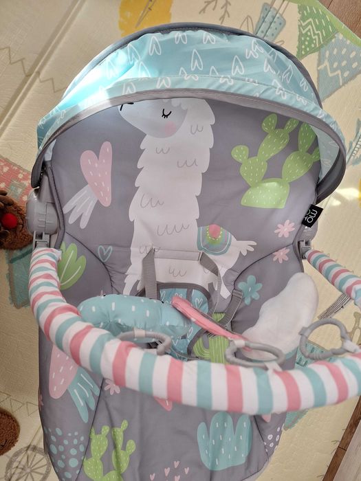 Шезлонг бебе Moni Llama сив