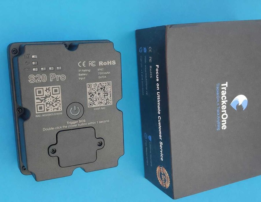 4G GPS тракер S20 Pro, 7500mAh супер батерия до 30 дни, подходящ за животни и автомобили, включена предплатена СИМ, силен магнит