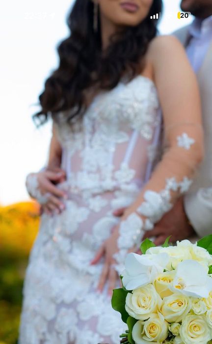 Rochie albă cununie realizată pe comandă unica