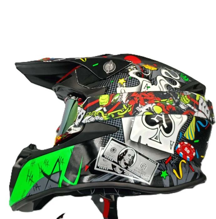 Каска мотокрос атв  с очила комплект