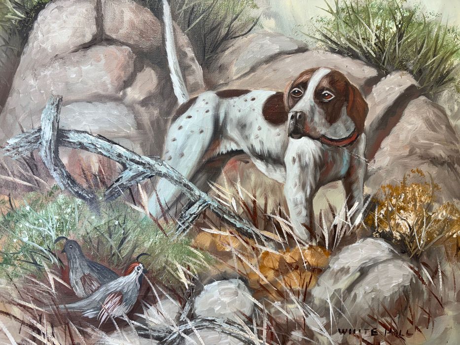 Ръчно рисувана картина на платно в масивна рамка