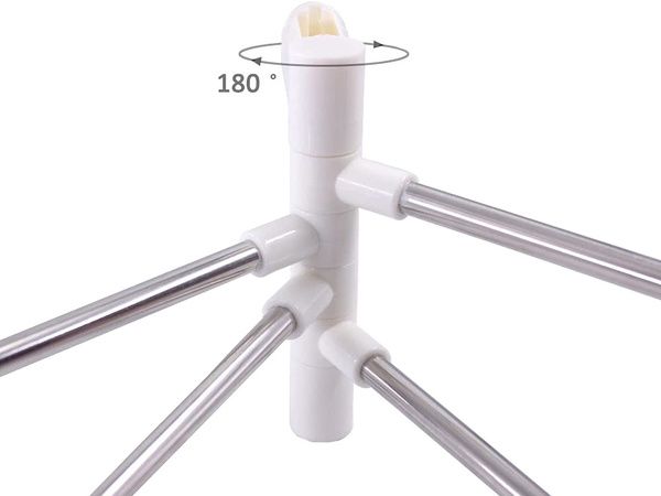 Suport prosoape,4 brate rotative, Montaj fara gaurire, Autoadeziv, Alb