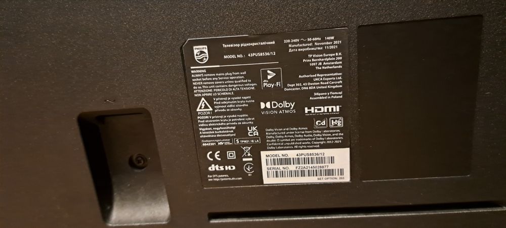 Televizor Philips 43PUS8536/12. display defect