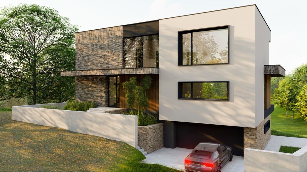 Teren cu proiect de casă modernă și autorizație în curs – Feleacu